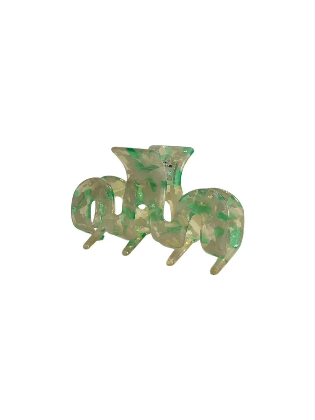 ZIg zag Wavy Hair Claw Clip GREEN