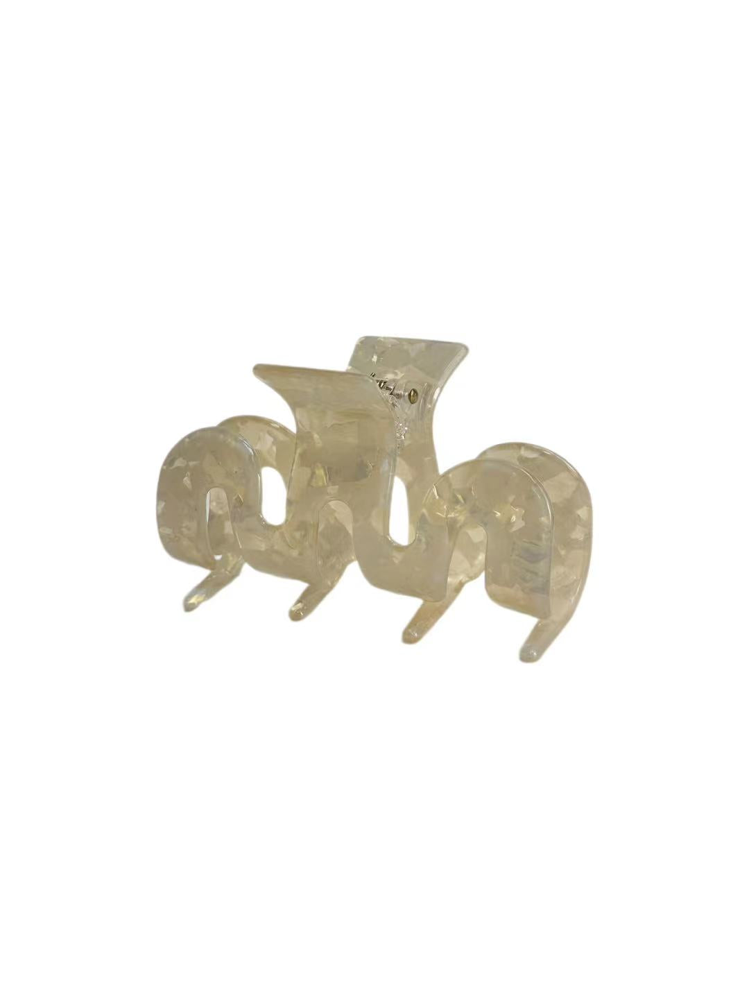 ZIg zag Wavy Hair Claw Clip IVORY
