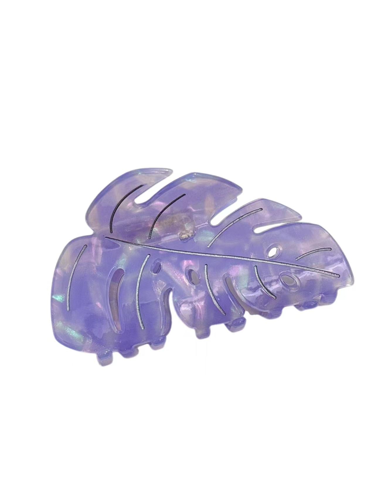 Monstera hair claw clip PURPLE