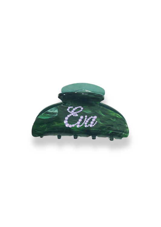 Emerald Name Hair Claw Clip