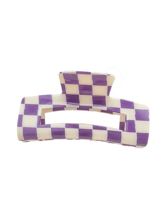Checkered Hair Claw Clip