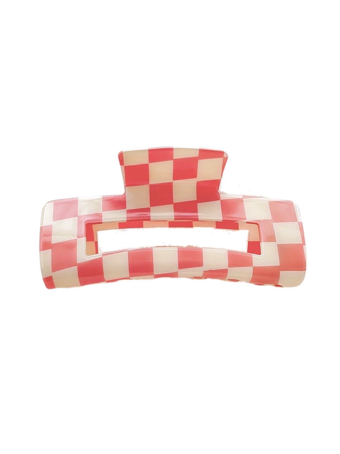 Checkered Hair Claw Clip