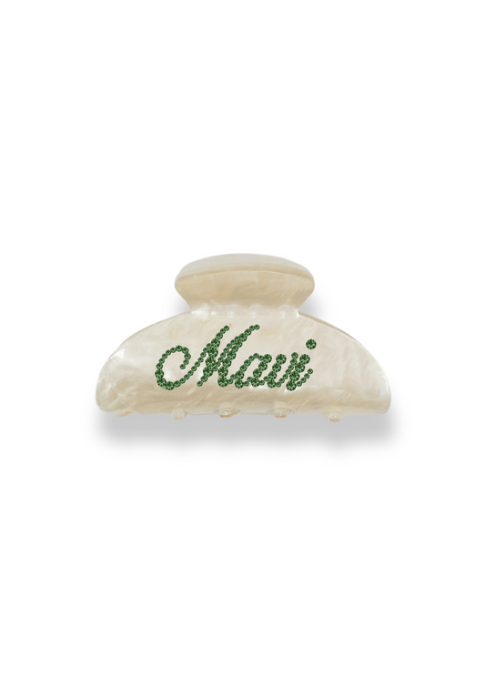 Ivory Name Hair Claw Clip