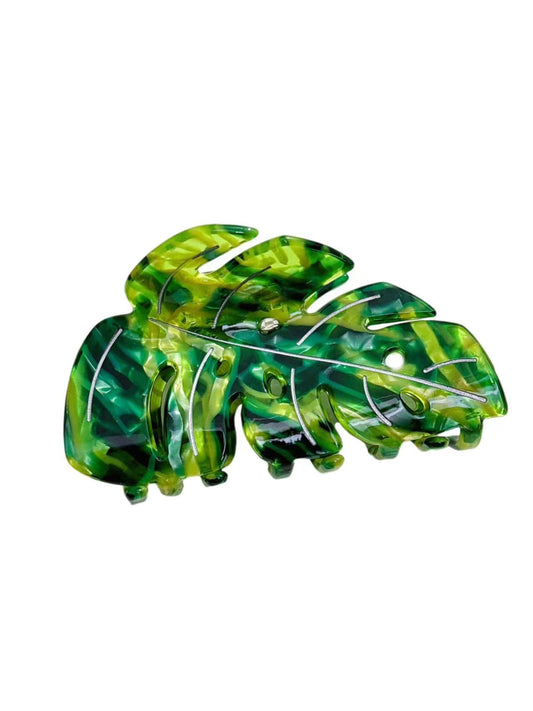 Monstera hair claw clip GREEN