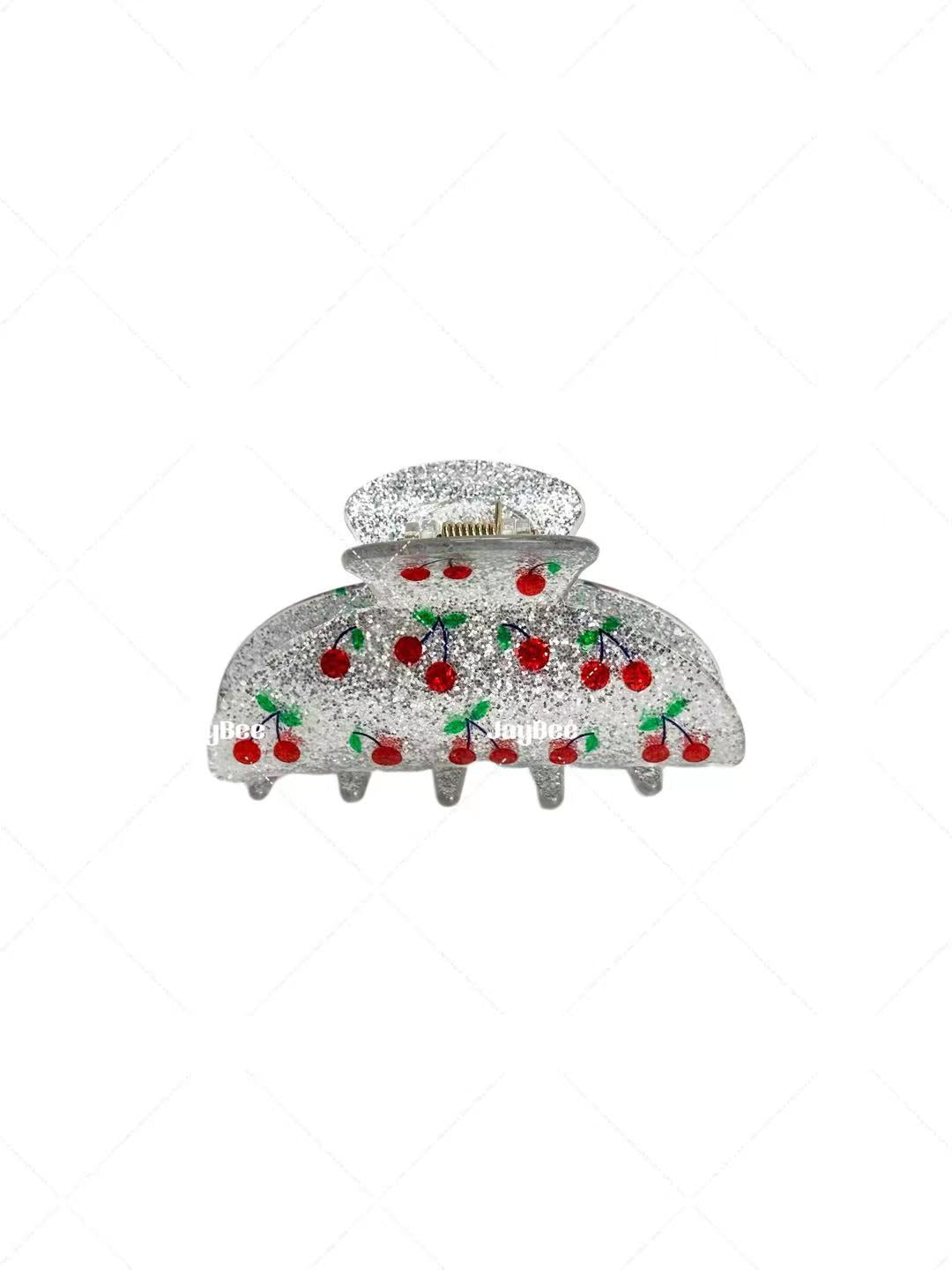 Cherry Glitter Hair Claw