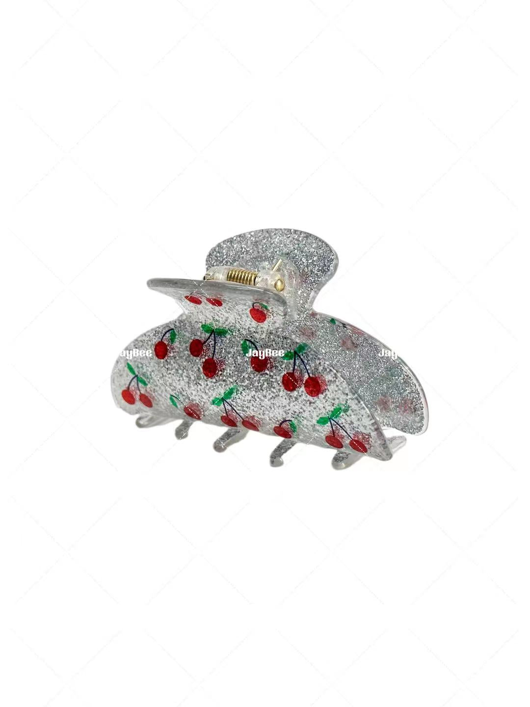 Cherry Glitter Hair Claw