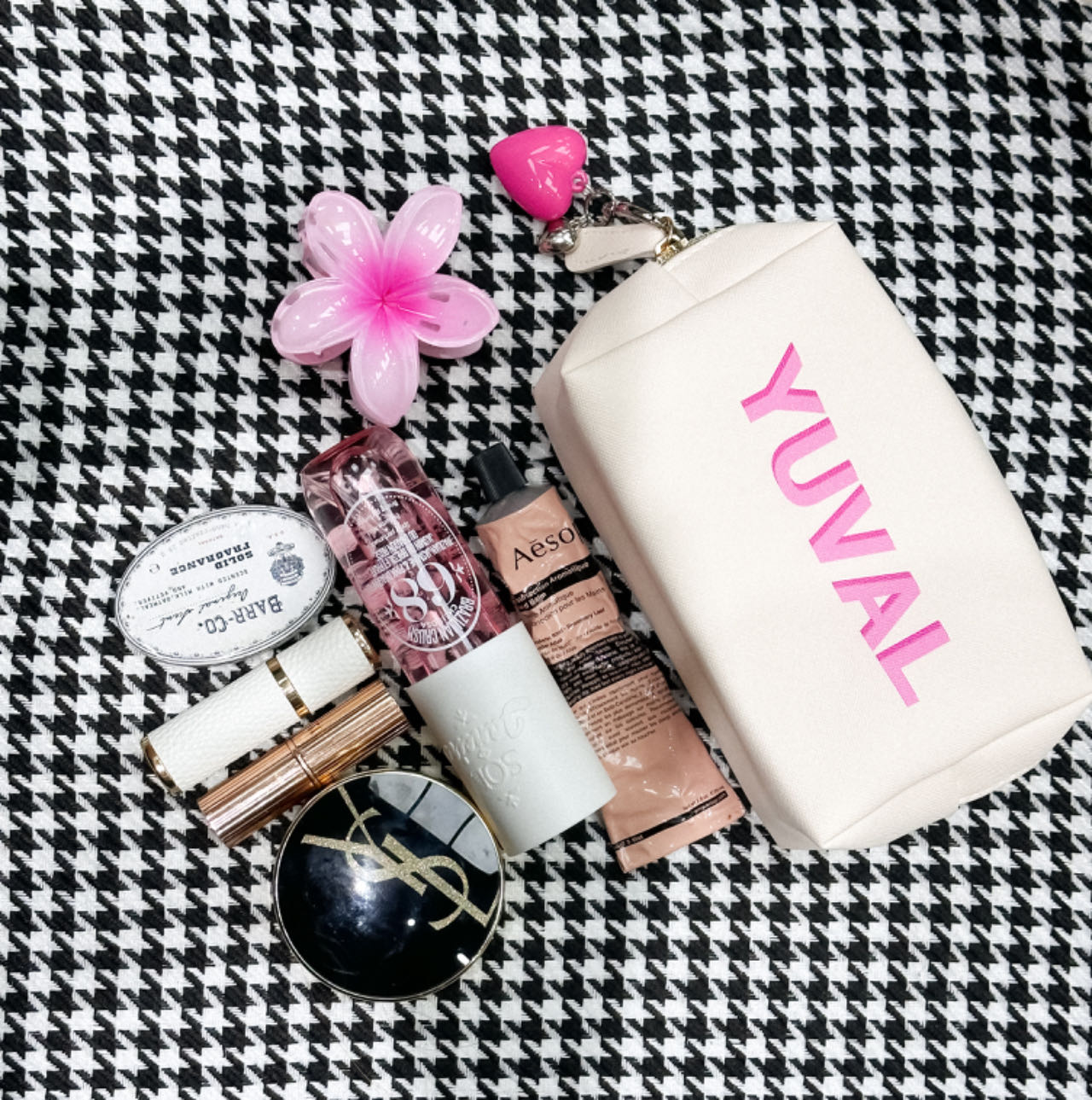 Shadow Monogram Customized Bag with PINK CHARM (