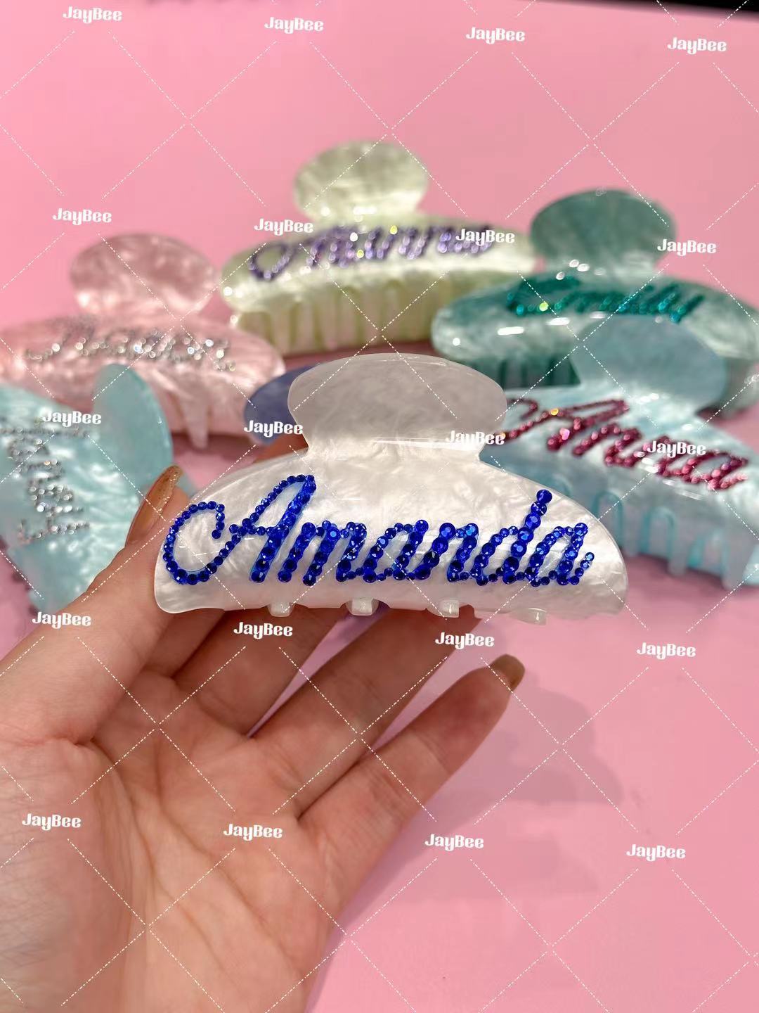 Personalized Rhinestone Name Hair Claw Clip - A Sparkling Statement Piece